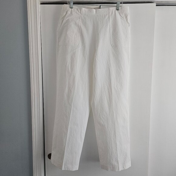 Alfred Dunner Elastic Waist Proportioned White 16 Classic Stretch Pants - Picture 1 of 7